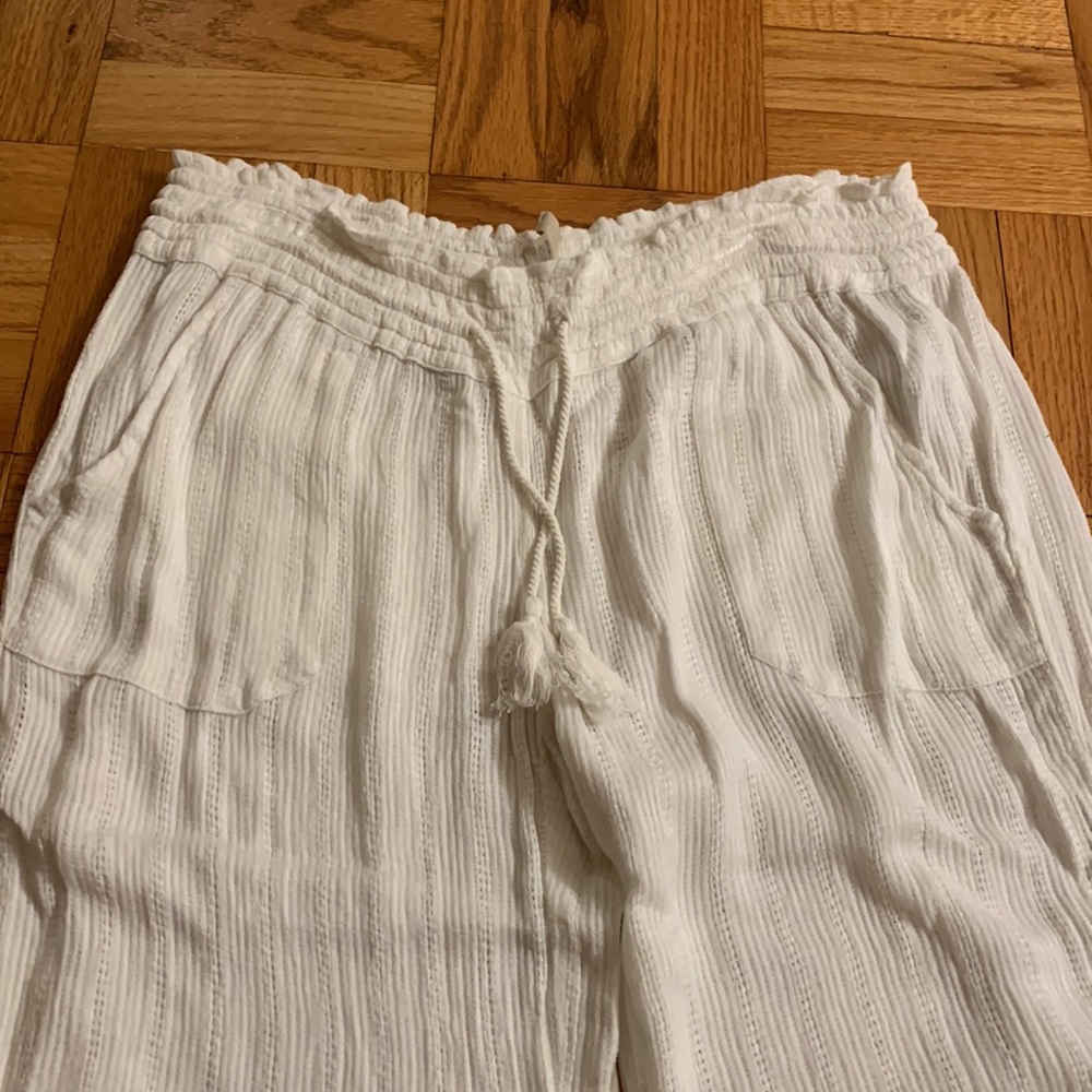 Roxy Oceanside White Drawstring Beach Pants Cover… - image 4